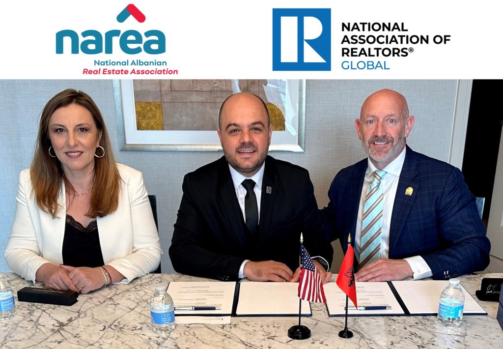 Information on the signing of bilateral cooperation and membership agreements between the National Albanian Real Estate Association (NAREA) and the National Association of Realtors® (NAR, USA federal level), Orlando Regional Realtor® Association (ORRA, USA state level) as well as MIAMI ASSOCIATION OF REALTORS® (MIAMI REALTORS®, USA state level)